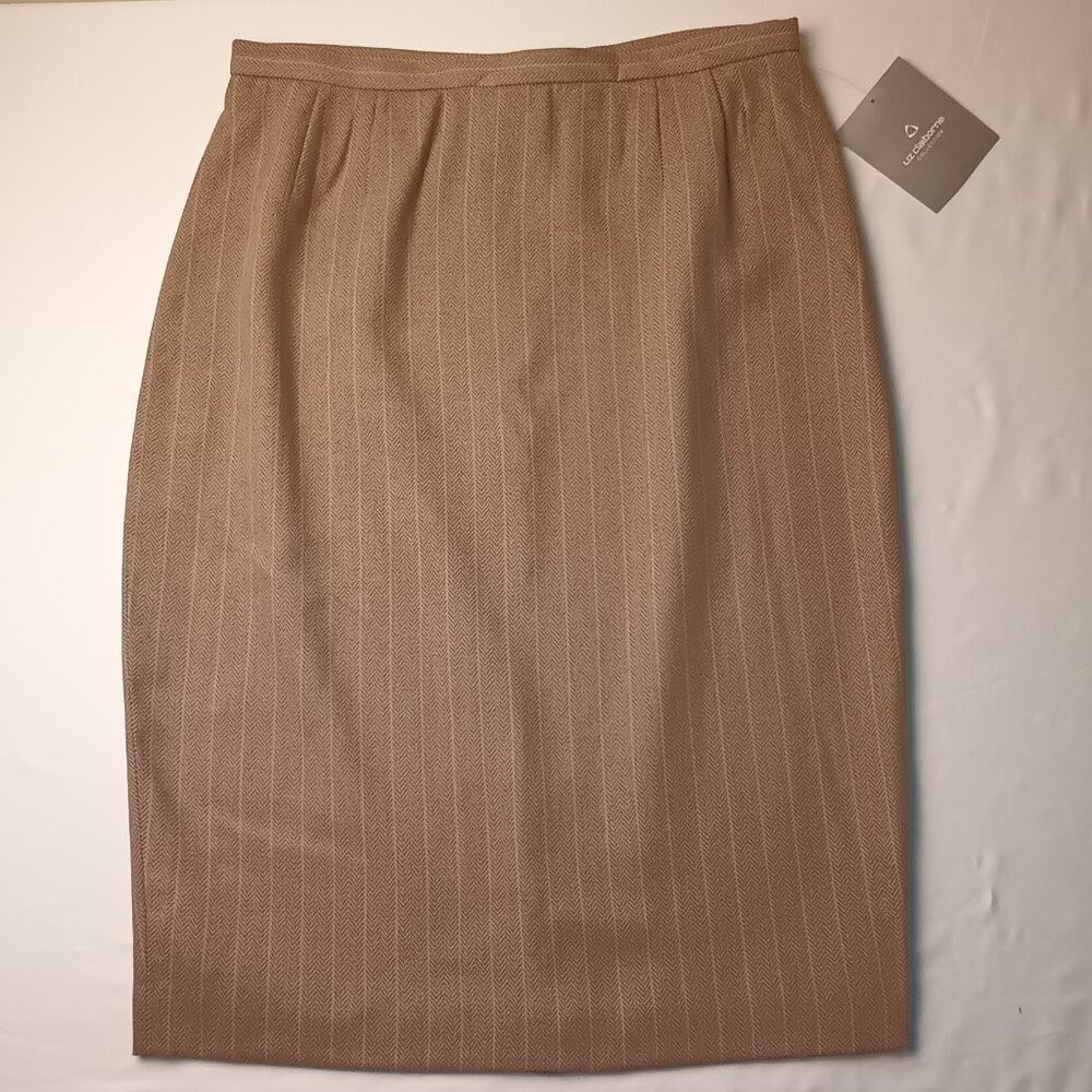 Liz Claiborne Women Pencil Skirt Tan Size 12 Office Professional Career Neutral